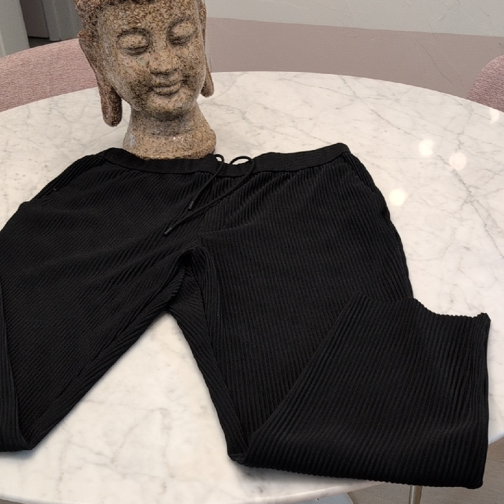 Men's Black Ribbed Pants